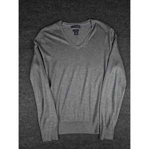 Banana Republic Men's Gray V-Neck Sweater Silk Cashmere Luxury Blend Size L